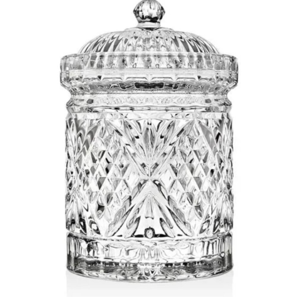 Godinger Crystal Dublin Collection Biscuit Barrel Storage Canister Jar - Picture 2 of 5